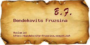 Bendekovits Fruzsina névjegykártya